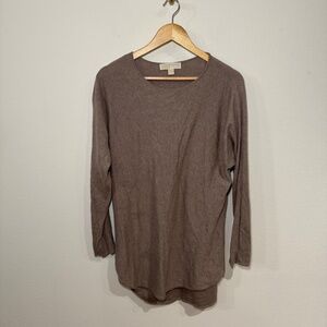 Michael Kors Women’s Large Taupe Brown Knit Sweater Long Sleeve Pullover Top